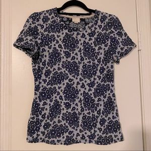 Anthropologie • Navy Blue Floral Shell • Size XS